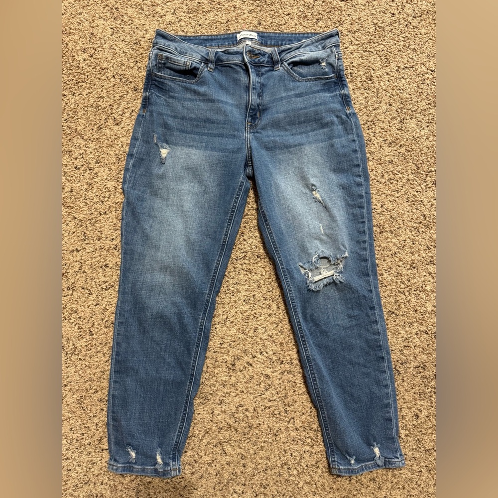 Studio Blue Women's Distressed Blue Jeans - Classic Denim